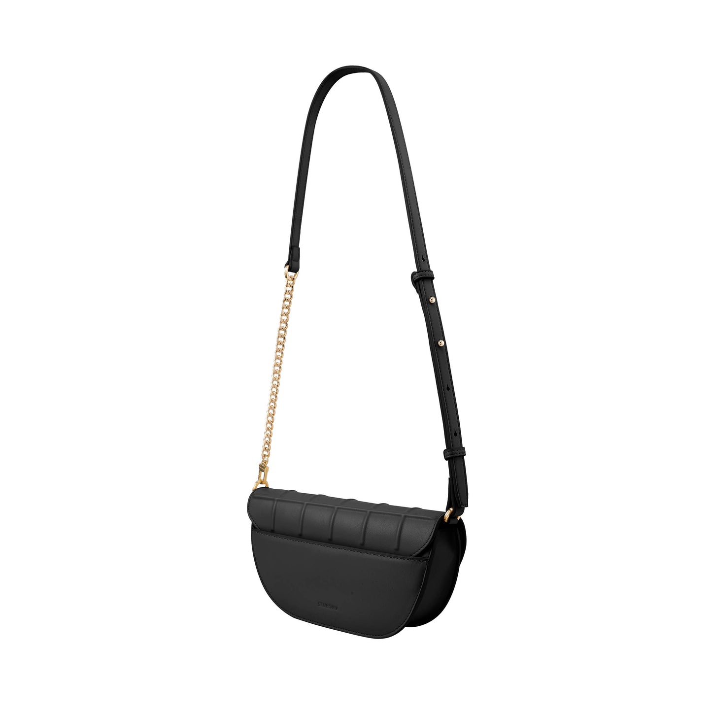 Waffle Embossed Curved Front Flap Crossbody Bag - 0603636-307S