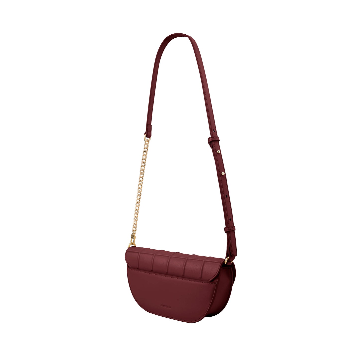 Waffle Embossed Curved Front Flap Crossbody Bag - 0603636-307S