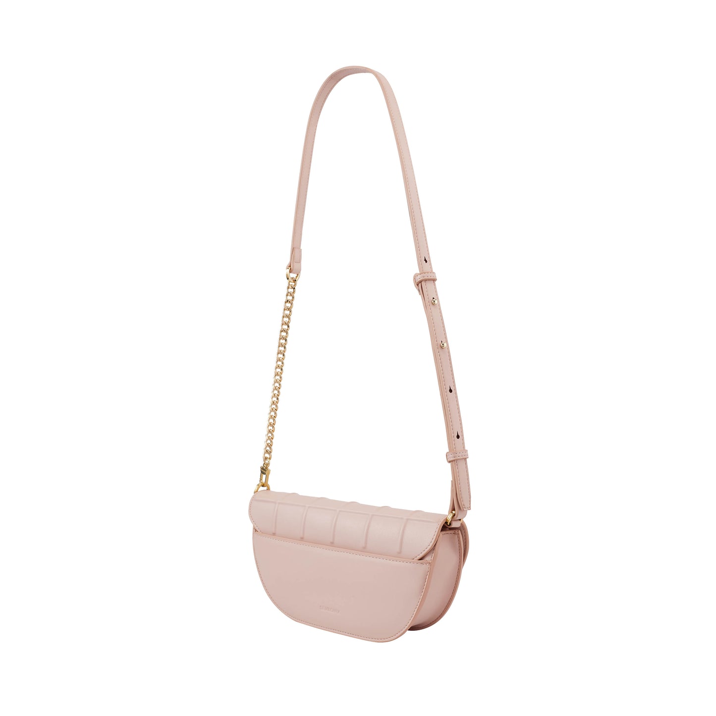 Waffle Embossed Curved Front Flap Crossbody Bag - 0603636-307S