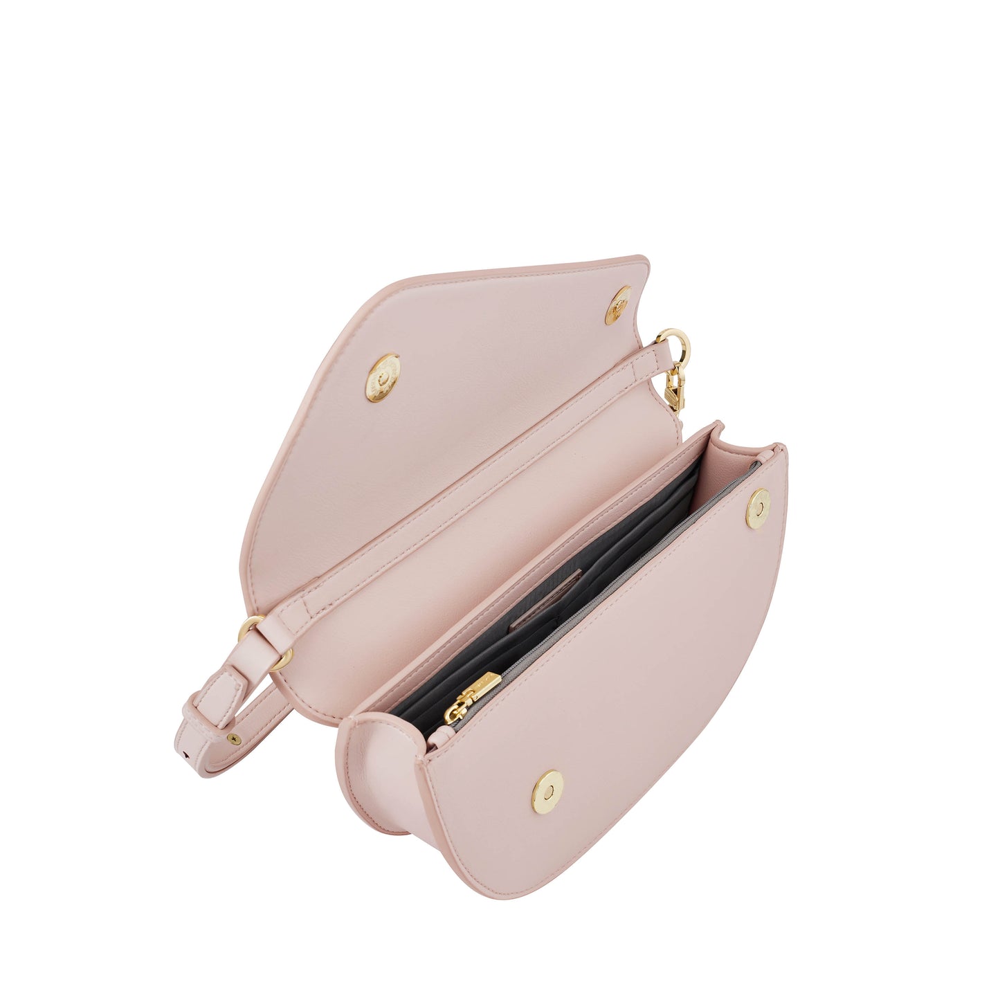 Waffle Embossed Curved Front Flap Crossbody Bag - 0603636-307S