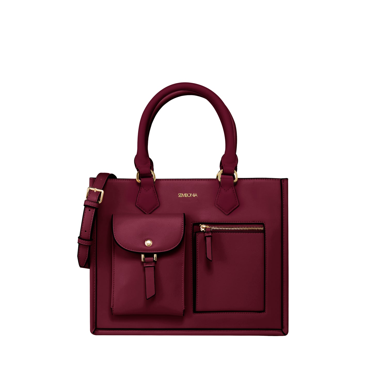 SEMBONIA Medium Classic Multi-Pockets Satchel Bag - 0603812-008S