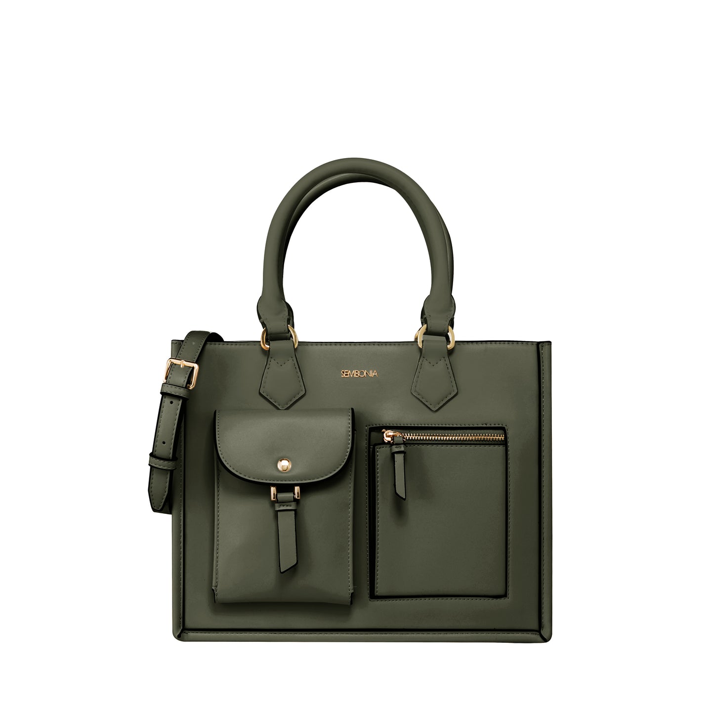 SEMBONIA Medium Classic Multi-Pockets Satchel Bag - 0603812-008S