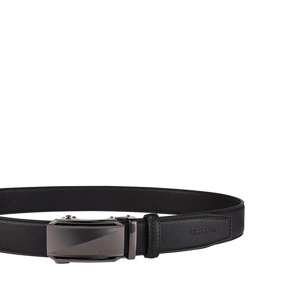 SEMBONIA Men 3.5 cm Auto Plaque Buckle Leather Belt - 066703-217S
