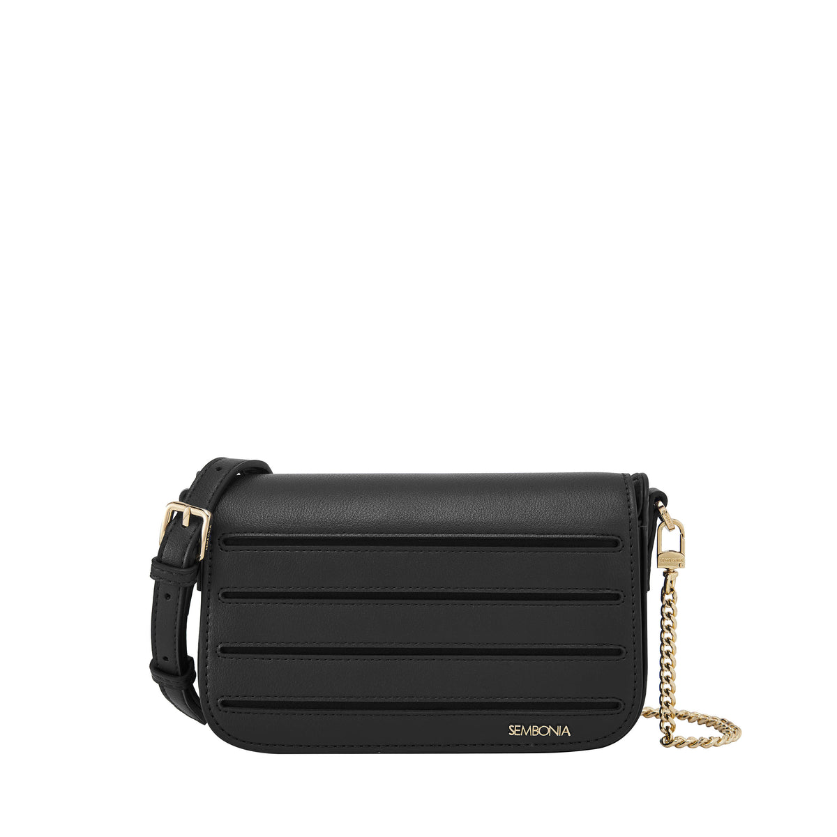 Elegant Striped Flap Crossbody Bag