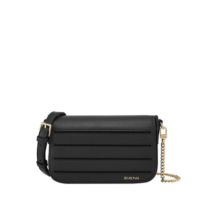 SEMBONIA Elegant Striped Flap Crossbody Bag - 0603481-307S