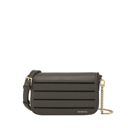SEMBONIA Elegant Striped Flap Crossbody Bag - 0603481-307S
