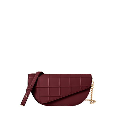 Waffle Embossed Curved Front Flap Crossbody Bag - 0603636-307S