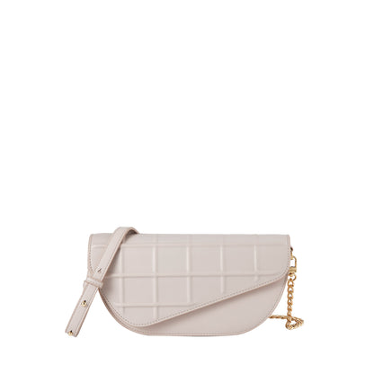 Waffle Embossed Curved Front Flap Crossbody Bag - 0603636-307S