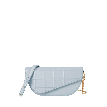 Waffle Embossed Curved Front Flap Crossbody Bag - 0603636-307S