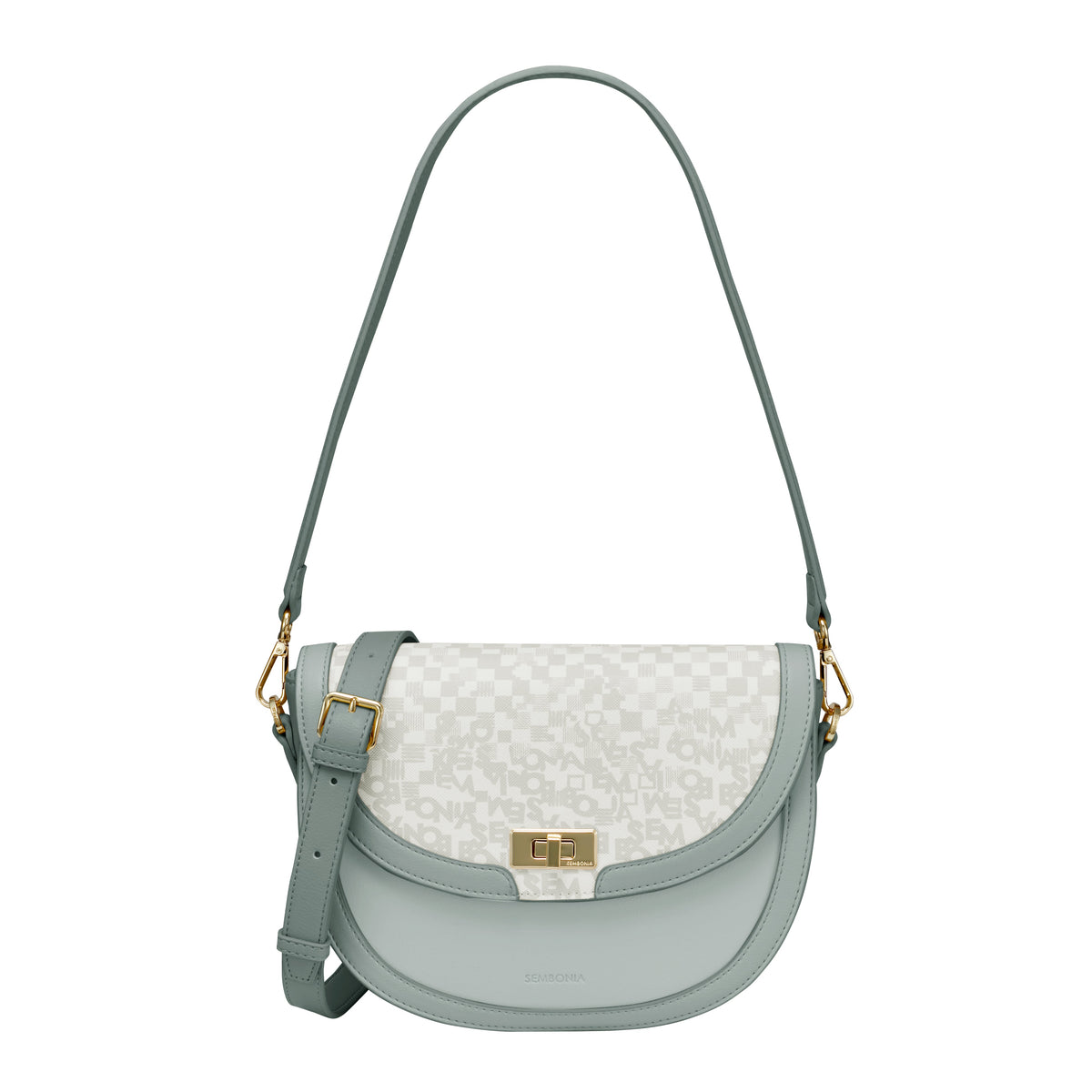Audrey Monogram Crescent Crossbody Bag