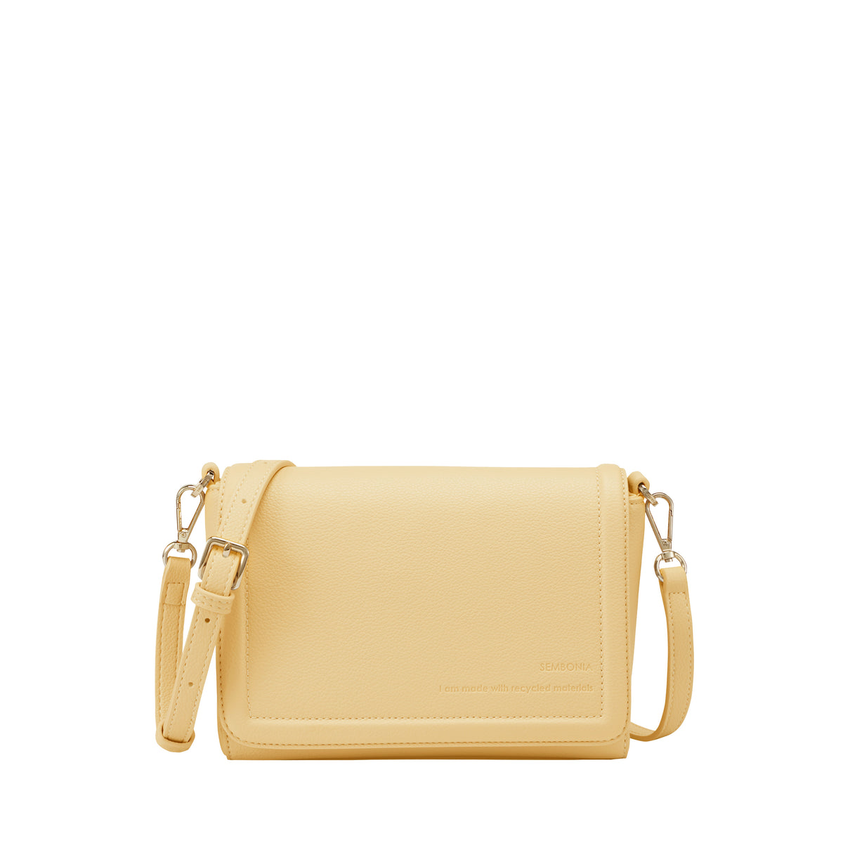 "I Am Made With Recycled Materials" Debossed Crossbody Bag