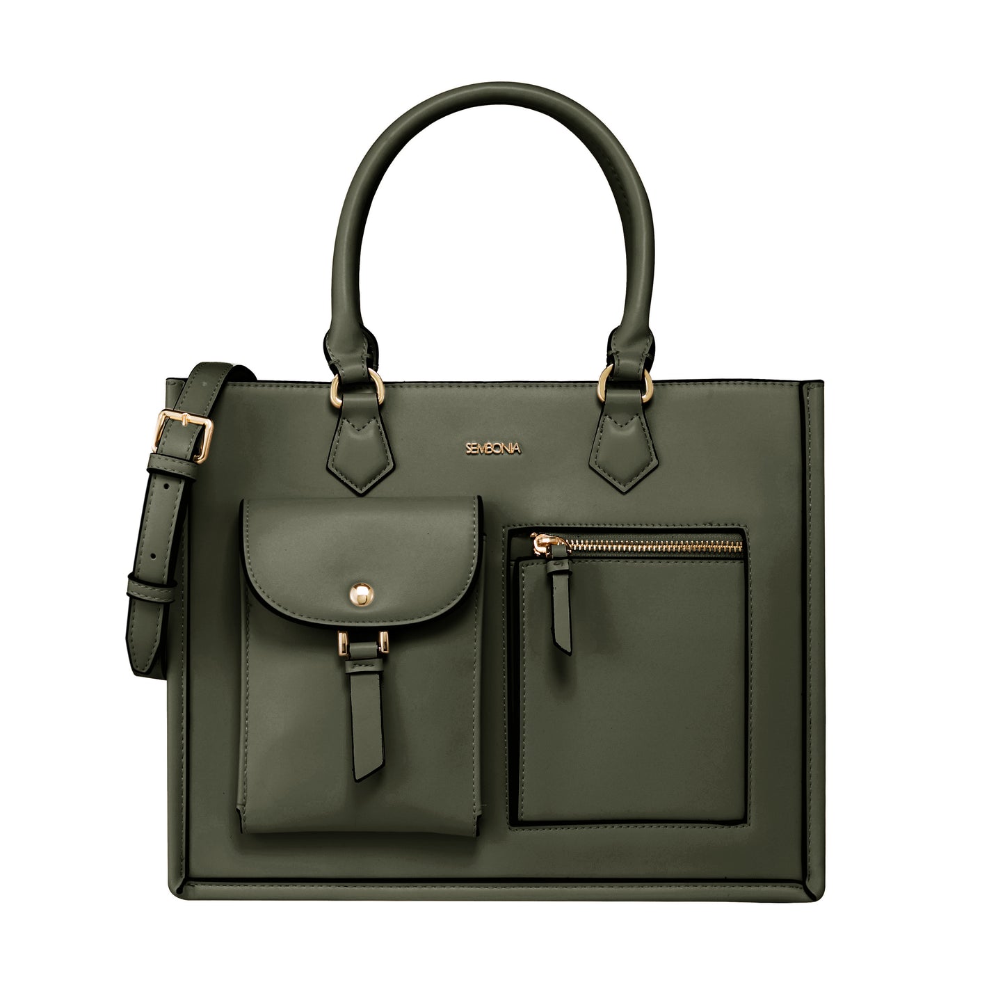 SEMBONIA Large Classic Multi-Pockets Satchel Bag - 0603812-018S