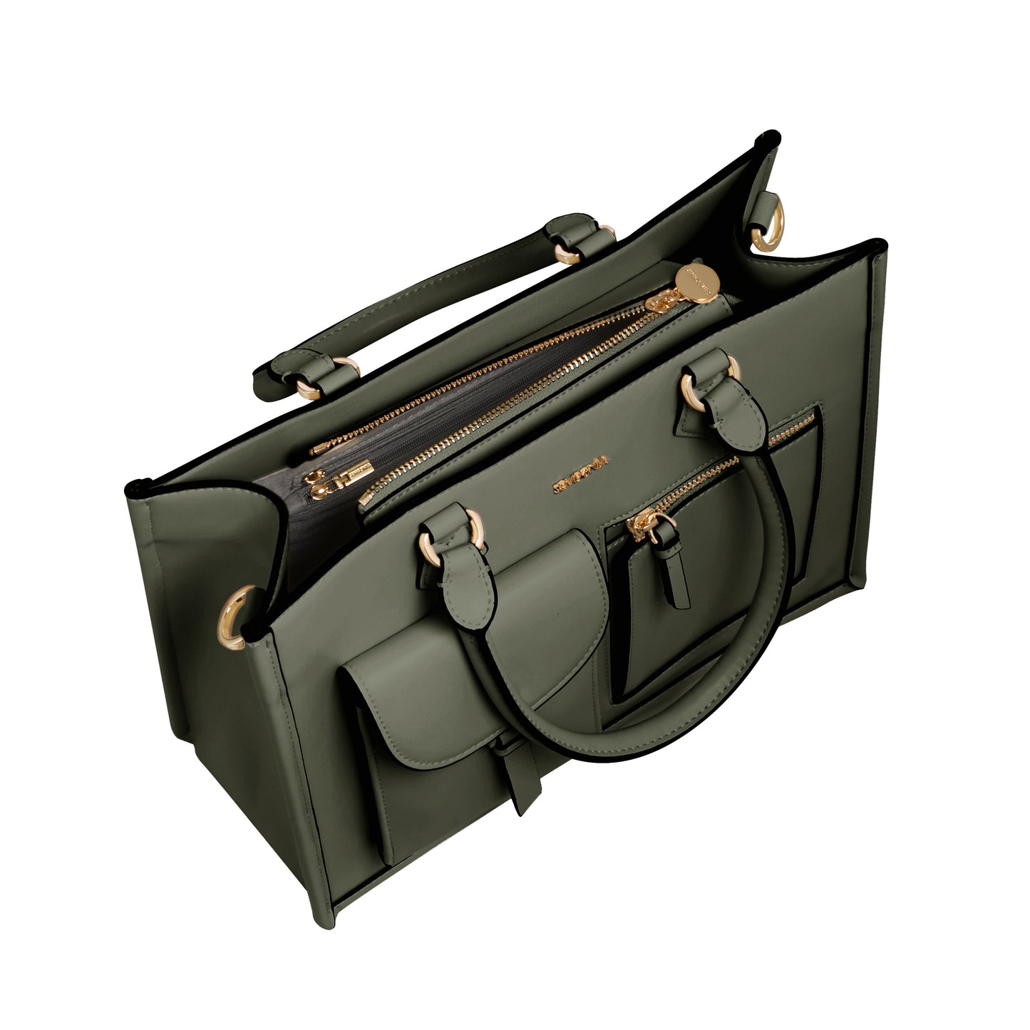SEMBONIA Large Classic Multi-Pockets Satchel Bag - 0603812-018S