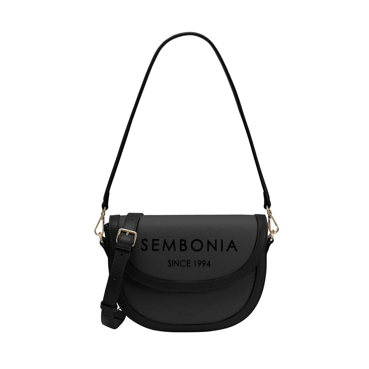 Audrey Logo Printed Crescent Crossbody Bag