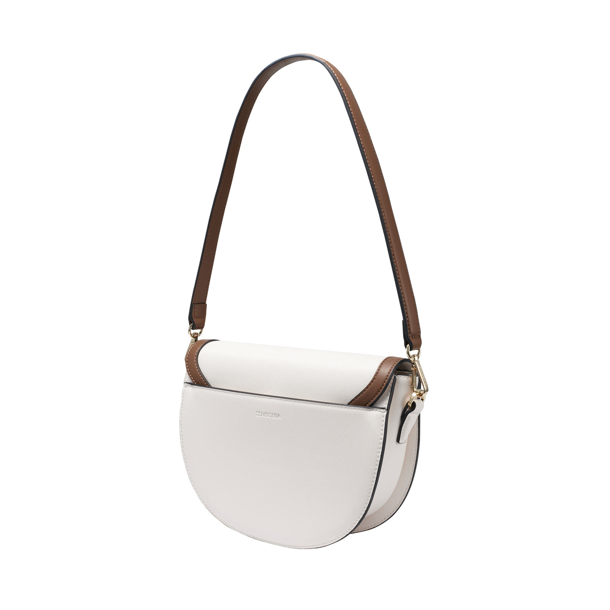 Audrey Logo Printed Crescent Crossbody Bag