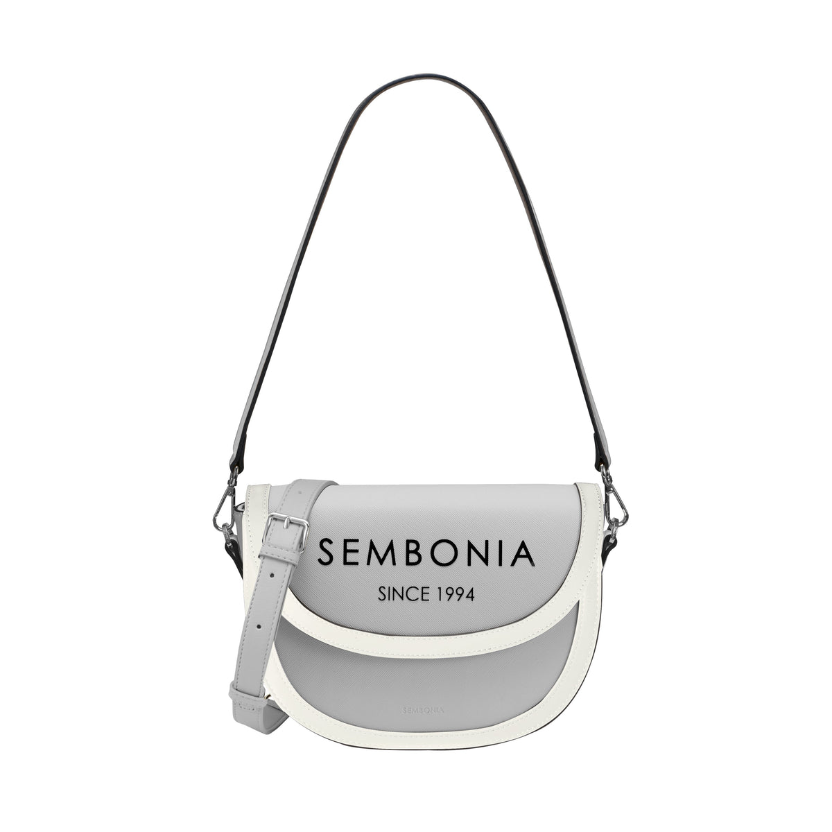 Audrey Logo Printed Crescent Crossbody Bag