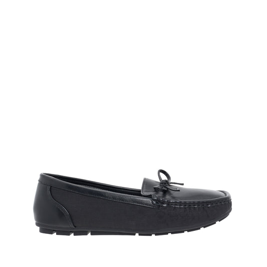 Women Synthetic Leather + Monogram Loafer