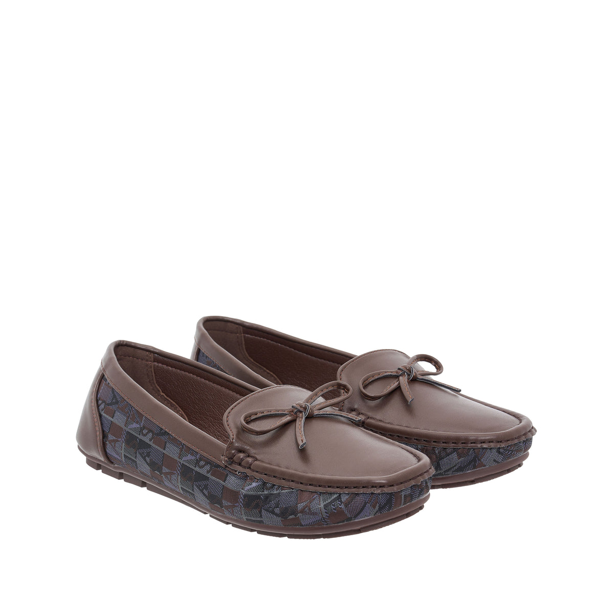 Women Synthetic Leather + Monogram Loafer