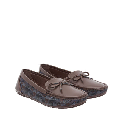 Women Synthetic Leather + Monogram Loafer