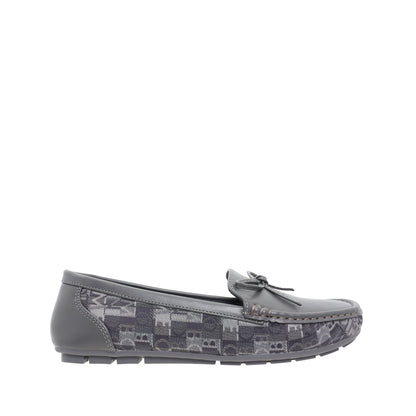 Women Synthetic Leather + Monogram Loafer