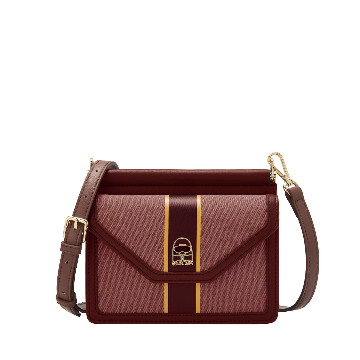 Classic Striped Canvas Envelope Crossbody Bag