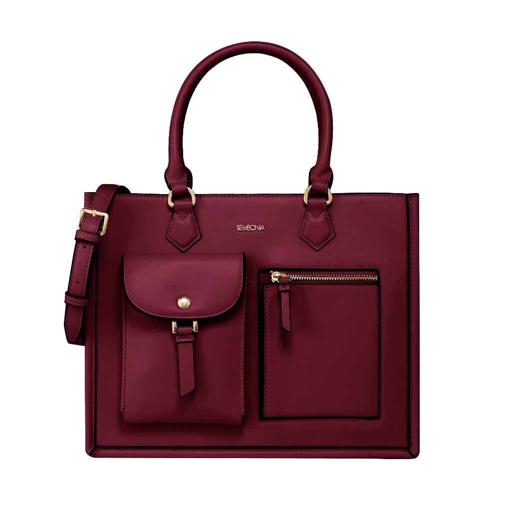 SEMBONIA Large Classic Multi-Pockets Satchel Bag - 0603812-018S