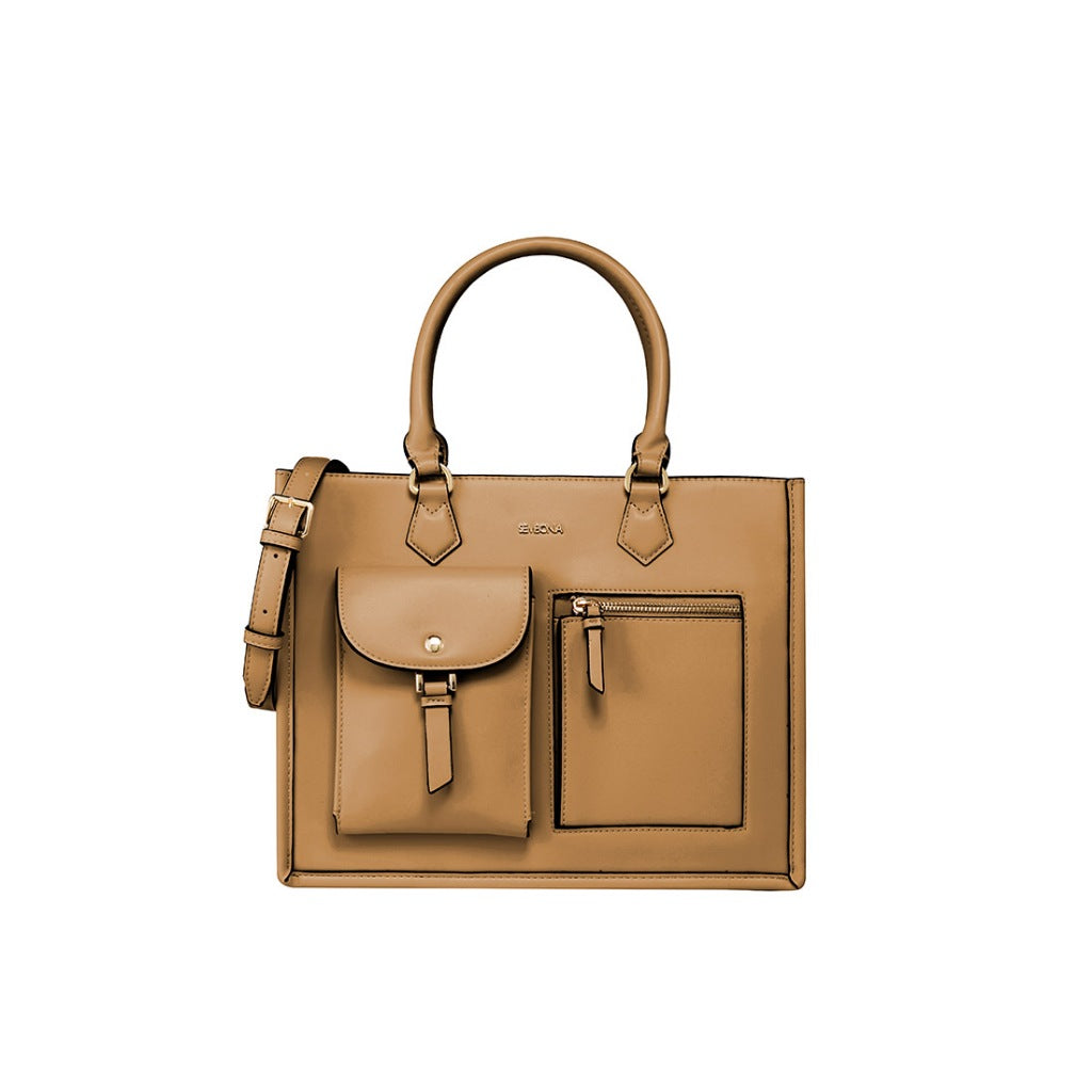 SEMBONIA Large Classic Multi-Pockets Satchel Bag - 0603812-018S