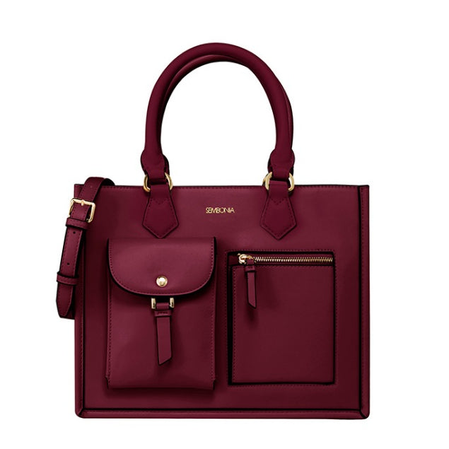 SEMBONIA Medium Classic Multi-Pockets Satchel Bag - 0603812-008S