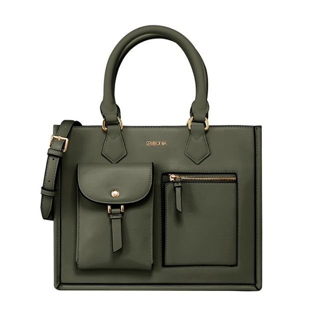 SEMBONIA Medium Classic Multi-Pockets Satchel Bag - 0603812-008S