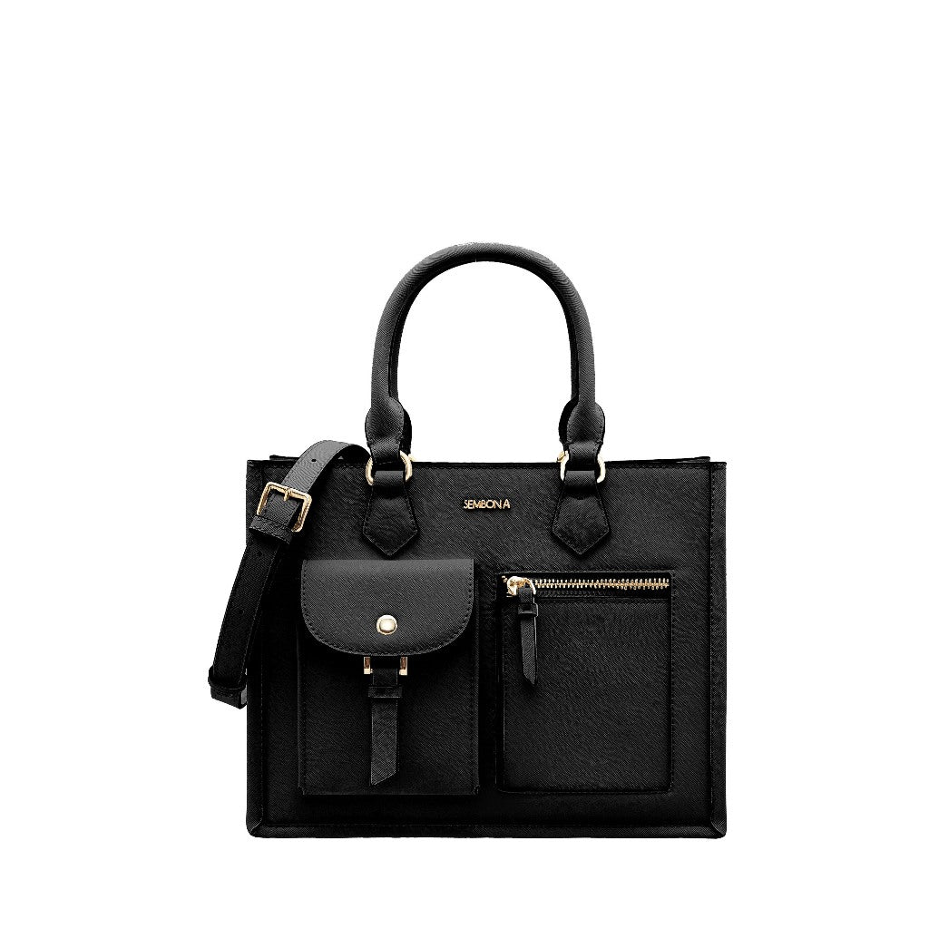 SEMBONIA Medium Classic Multi-Pockets Satchel Bag - 0603812-008A