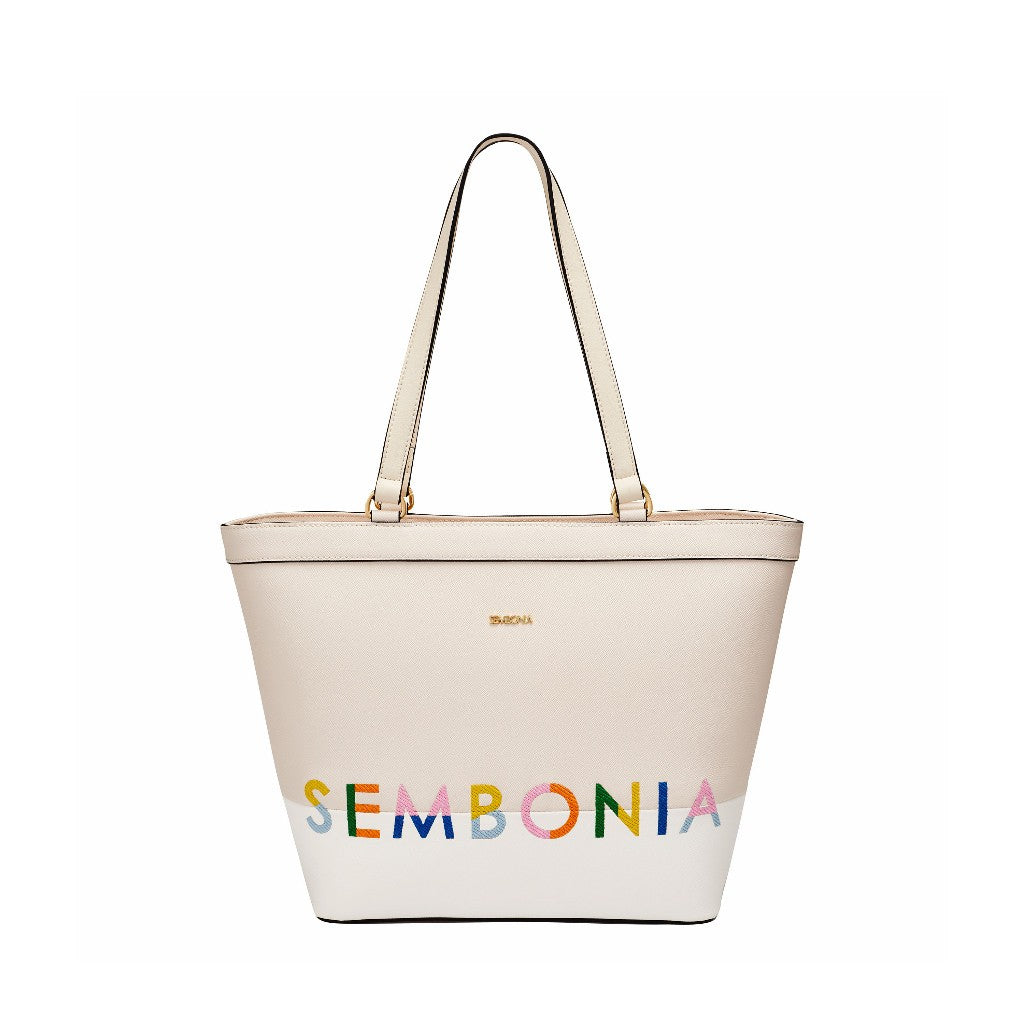 SEMBONIA Whimsical Embroidered Logo Tote Bag - 0603651-303S