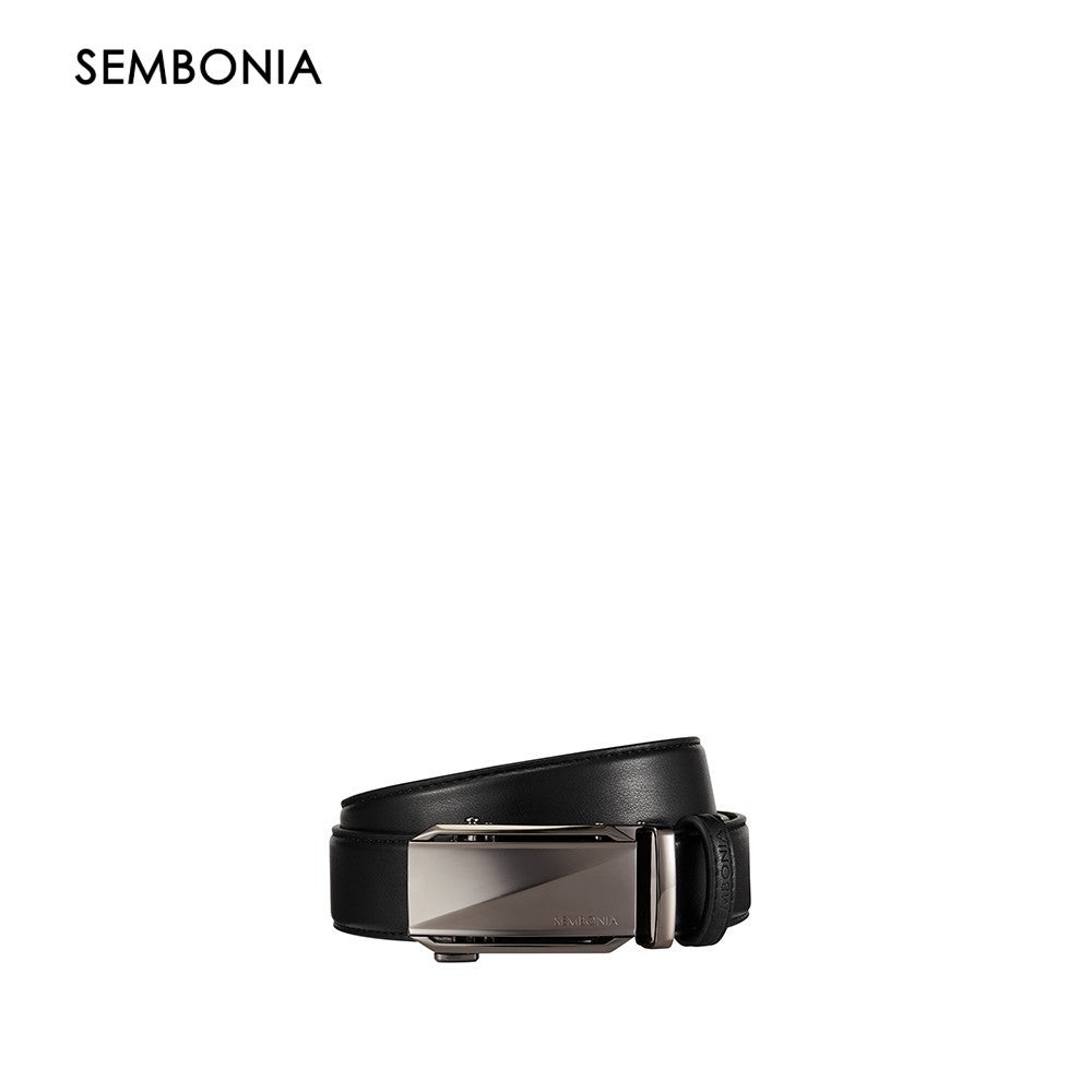 SEMBONIA Men 3.5 cm Auto Plaque Buckle Leather Belt - 066703-217S-98
