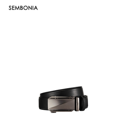 SEMBONIA Men 3.5 cm Auto Plaque Buckle Leather Belt - 066703-217S-98