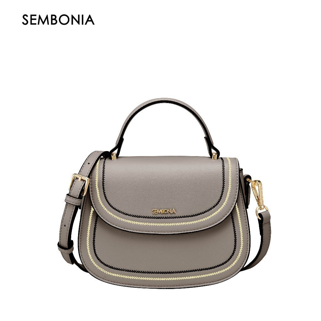 SEMBONIA Classy Contrast Stich-Trim Crossbody Bag - 0603764-006S