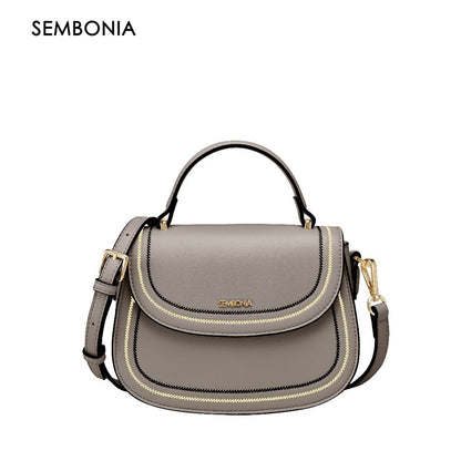 SEMBONIA Classy Contrast Stich-Trim Crossbody Bag - 0603764-006S