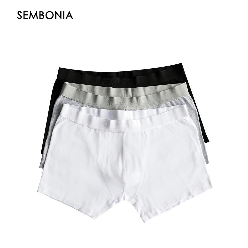 SEMBONIA Cotton Mens Boxer Briefs 3-Pack ( Low Rise ) - 068931-0001