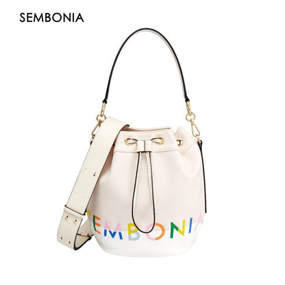 SEMBONIA Whimsical Embroidered Logo Bucket Bag - 0603651-304S-21