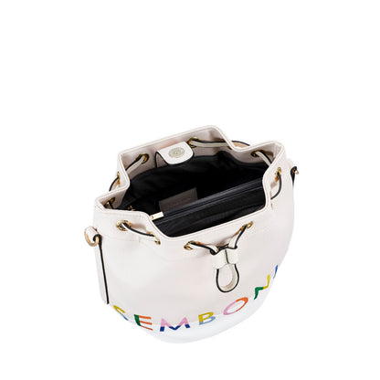 SEMBONIA Whimsical Embroidered Logo Bucket Bag - 0603651-304S-21