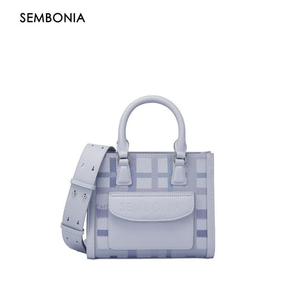 SEMBONIA Econest Gingham Satchel Bag - 0603600-311S-38