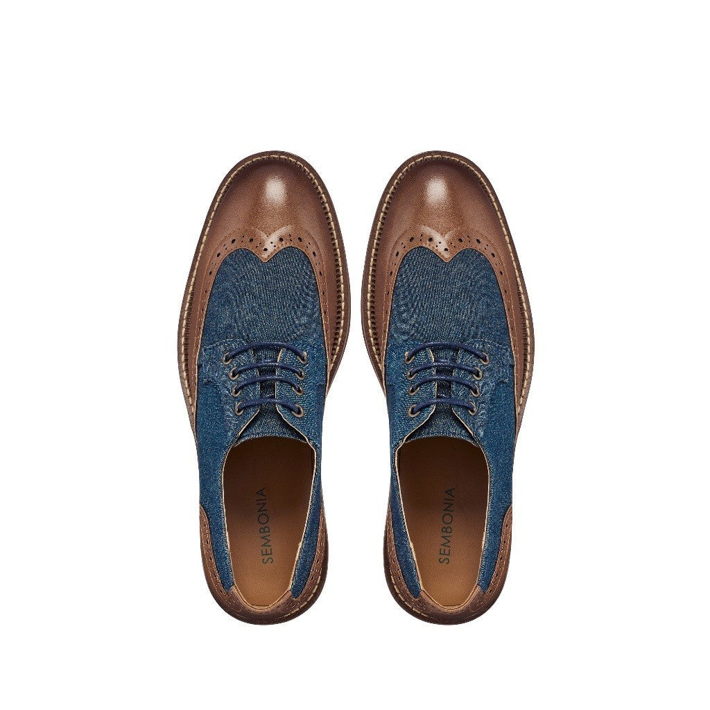 SEMBONIA Men Recycled Materials of Synthetic Leather Broque - 06657-05007S
