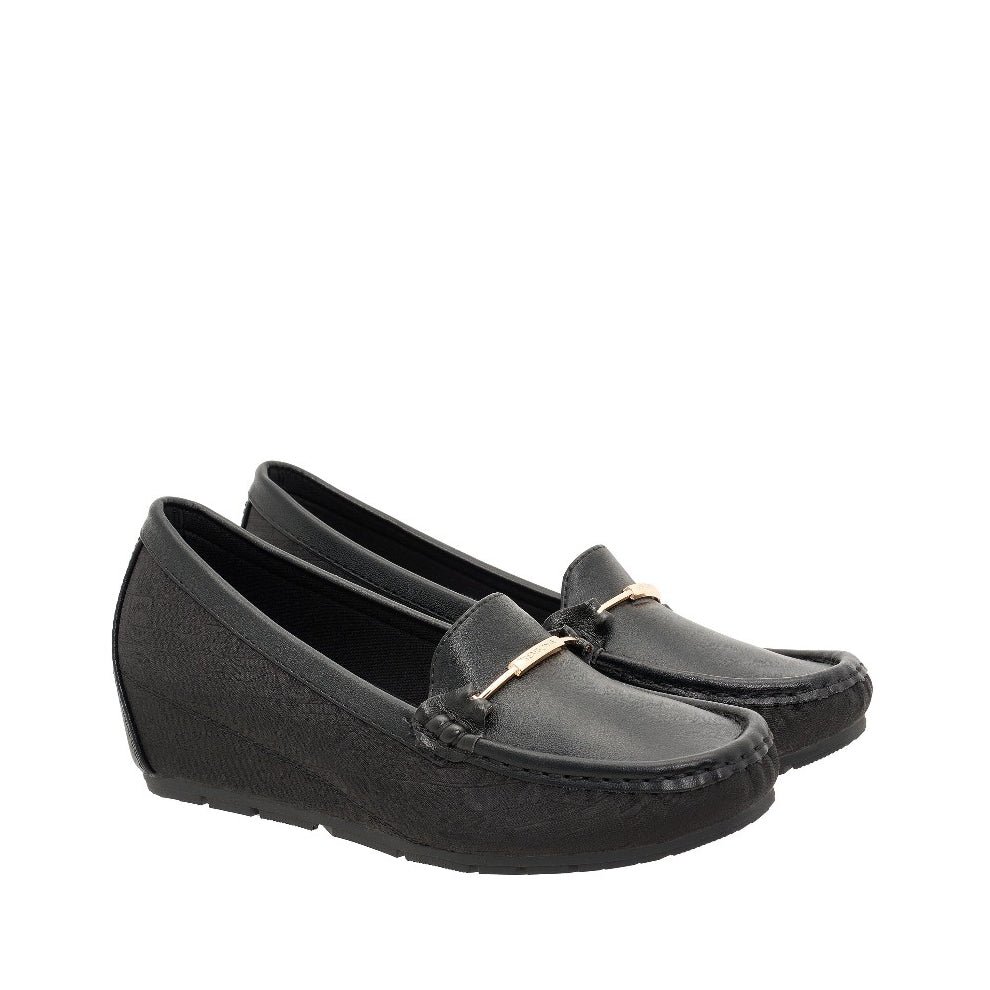 Women Synthetic Leather + Monogram Loafer