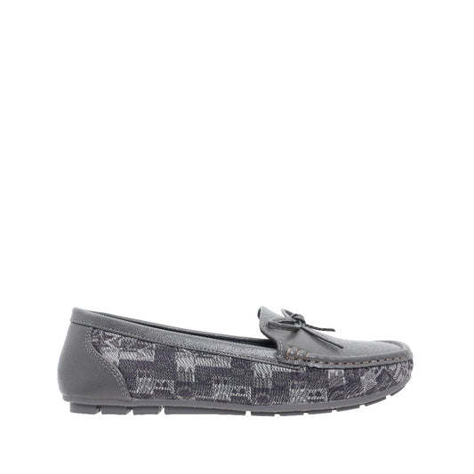Women Synthetic Leather + Monogram Loafer