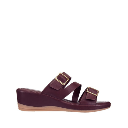 Women Double Buckle Wedge
