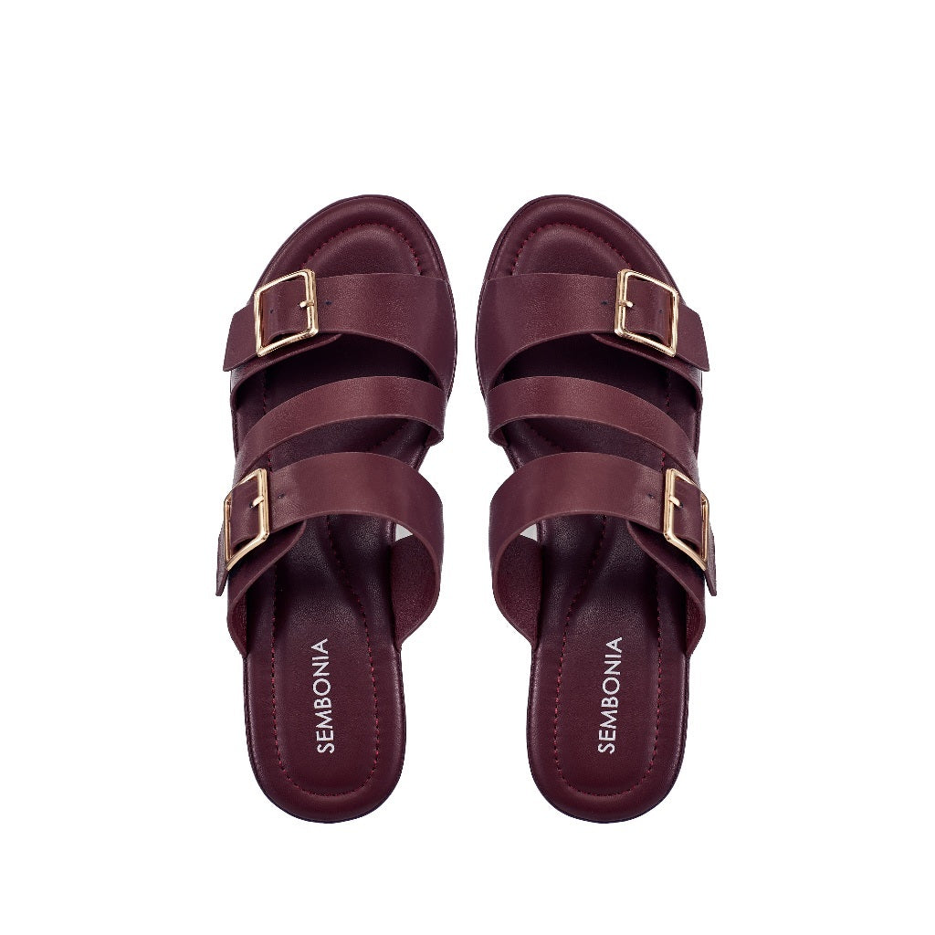 Women Double Buckle Wedge