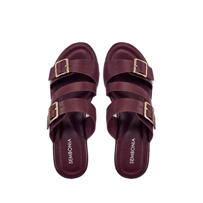 Women Double Buckle Wedge