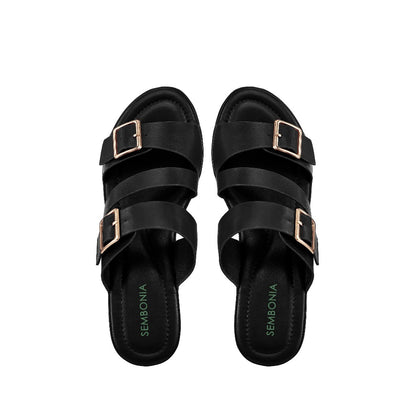 Women Double Buckle Wedge