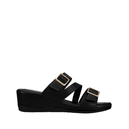 Women Double Buckle Wedge