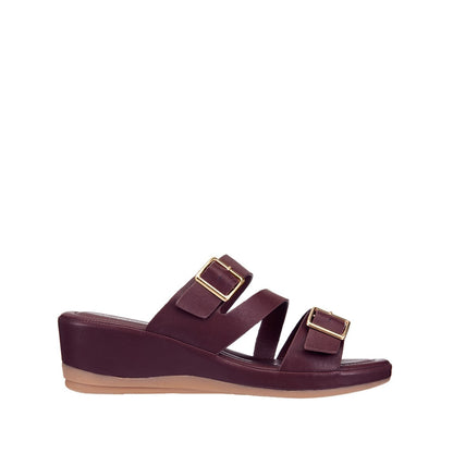 Women Double Buckle Wedge