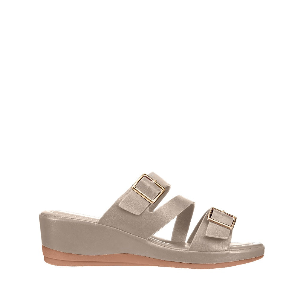 Women Double Buckle Wedge