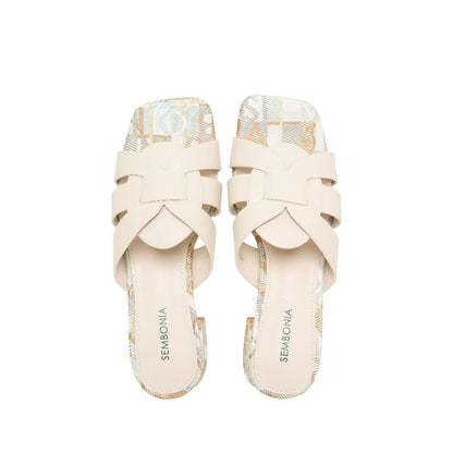 SEMBONIA Women Synthetic Leather + Monogram Sandal -06348W-20063